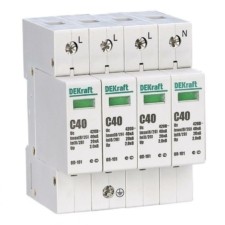 Ограничитель перенапряжения ОП-101 4P 40кА C 420В Dekraft 18018DEK