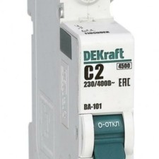 Выключатель автоматический модульный 1п C 2А 4.5кА ВА-101 Dekraft 11050DEK