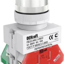 Переключатель на 3 положения I-O-II ANC-3 ПЕ-22 d22мм красн. Dekraft 25060DEK