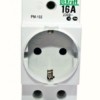 Розетка 16А 220В 2P+PEN на DIN-рейку PM-102 Dekraft 18012DEK