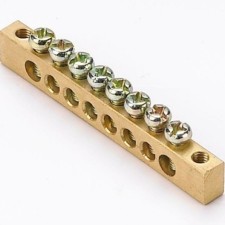 Шина нулевая 8 групп/крепеж по краям сеч. 6х9 м Dekraft 32002DEK