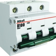 Выключатель автоматический модульный 3п C 63А 10кА ВА-201 Dekraft 13007DEK