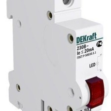 Лампа сигнальная на DIN-рейку 1p красн. Dekraft 18002DEK