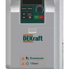Преобразователь частоты DEKV060 1.5кВт 220В 1ф с торм. модулем Dekraft DEKV060G1R5S2B