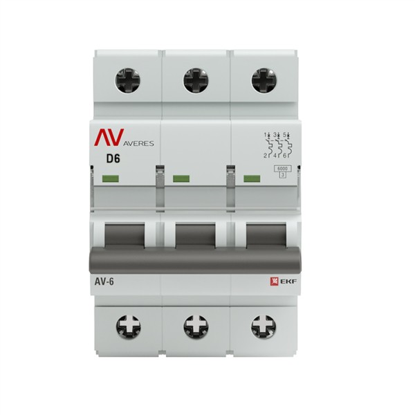Выключатель автоматический AV-6 3P 6A (D) 6kA EKF AVERES — изображение 2