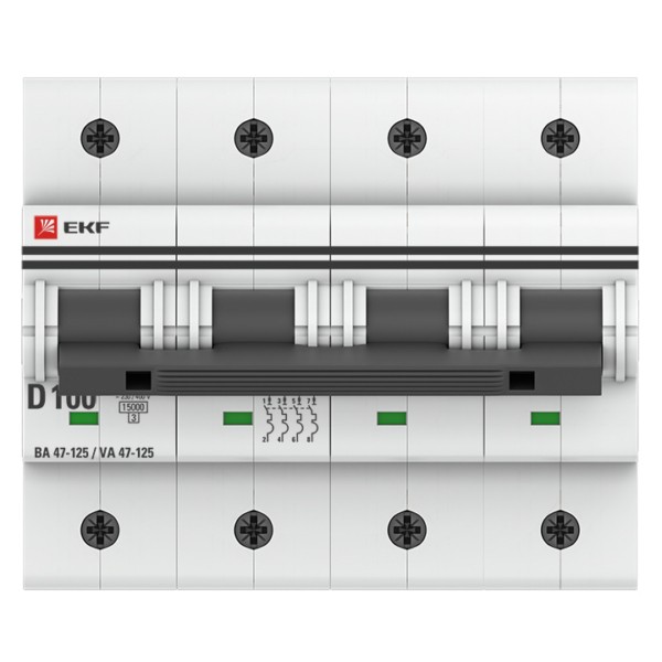 Автоматический выключатель 4P 100А (D) 15кА ВА 47-125 EKF PROxima — изображение 2