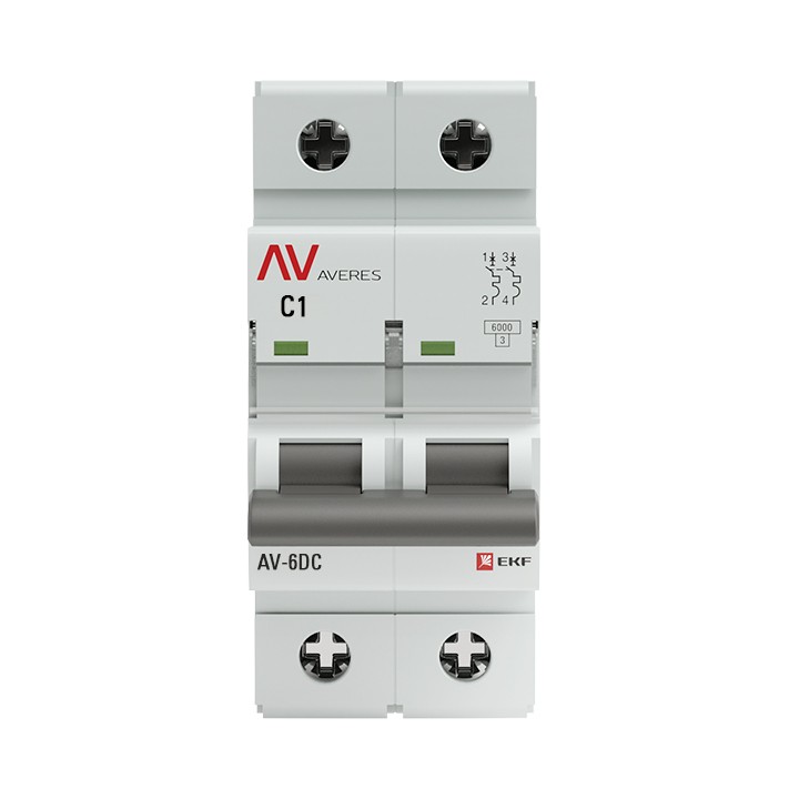 Выключатель автоматический AV-6 DC 2P 1A (C) 6kA EKF AVERES — изображение 2