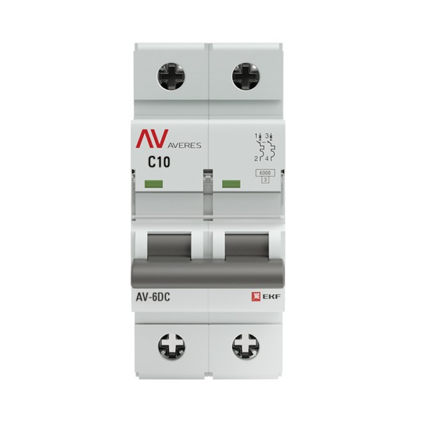 Выключатель автоматический AV-6 DC 2P 10A (C) 6kA EKF AVERES — изображение 2