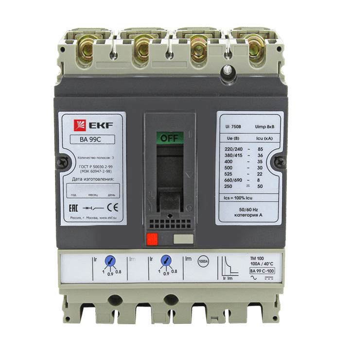 Выключатель автоматический ВА-99C (Compact NS) 630/630А 3P+N 45кА EKF PROxima