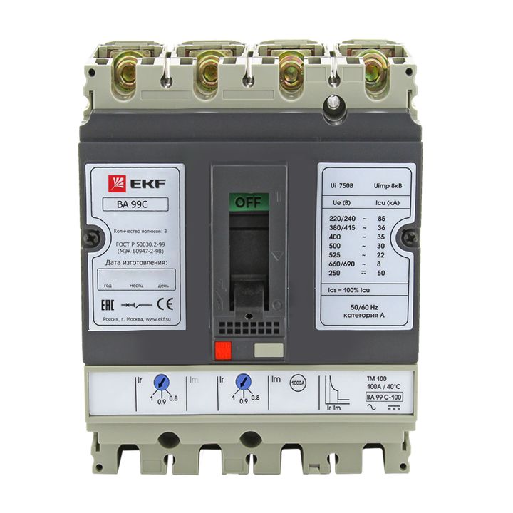 Выключатель автоматический ВА-99C (Compact NS) 100/ 50А 3P+N 36кА EKF PROxima — изображение 2