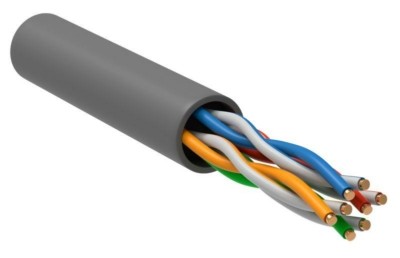 Кабель витая пара U/UTP кат.5E 4х2х24AWG solid CCA PVC Generica сер. (м) ITK BC1-C5E04-111-100-G
