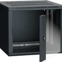 Шкаф 19 дюйм LINEA W 9U 600х600мм настен. стекл. дверь RAL9005 ITK LWR5-09U66-GF