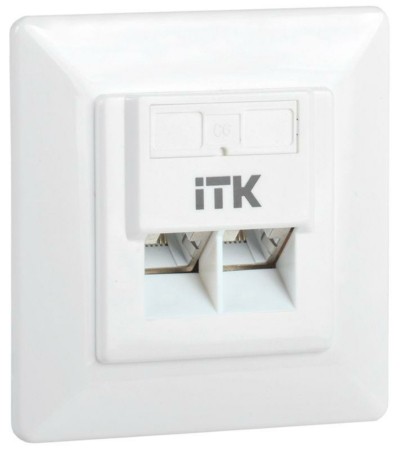 Розетка ПК 2-м СП RJ45 кат.6 FTP ITK CS2-1C06F-2-1