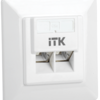 Розетка ПК 2-м СП RJ45 кат.5E FTP ITK CS2-1C5EF-2-1