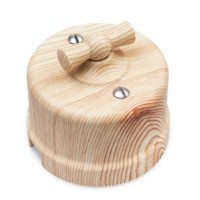 Выключатель 2кл. поворотный ОП Лизетта 10А IP20 ретро 4 полож. карельская сосна Bironi B1-202-13