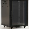 Шкаф настенный TWB-FC-1866-GP-RAL9004 19дюйм. 18U 908х600х600мм стекл. дверь с перфорацией по бокам ручка с замком с возмож. установки на ножки черн. (разобранный) Hyperline 395560