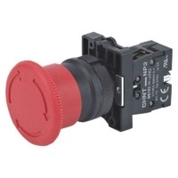 Кнопка управления “Грибок” d40мм (2) с фиксацией NP2-ES542 без подсветки красн. 1НЗ IP40 CHINT 574833