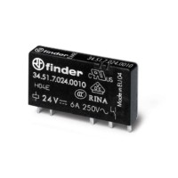 Реле ультратонкое 1CO 6А кат. 24В DC RTII FINDER 345170240010
