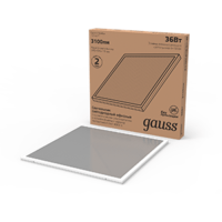 Панель светодиодная ДВО 36Вт 4000К IP20 3100Лм 595х595х19мм призма с выводом кабеля Gauss