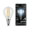 Лампа СДЛ филаментная Filament 7Вт шар 4100К нейтр. бел. E14 580Лм Gauss 105801207