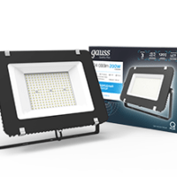 Прожектор светодиодный Qplus ДО 200Вт 6500К IP65 24000лм 175-265В черн. Gauss 613100200