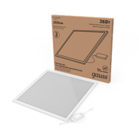 Панель светодиодная ДВО 36Вт 4000К IP40 2850Лм 595х595х7.2мм ультратонкая с равномерной засветкой матовая драйвер в компл. Gauss