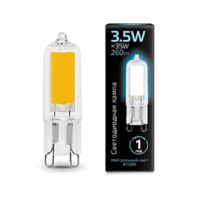 Лампа СДЛ Black 3.5Вт капсульная 4100К нейтр. бел. G9 260Лм 220В стекло Gauss 107809203