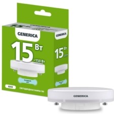 Лампа СДЛ T80 15Вт таблетка 6500К GX53 230В IEK Generica LL-T80-15-230-65-GX53-G