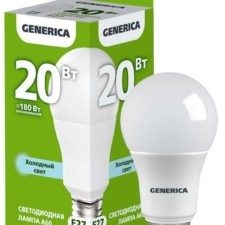 Лампа СДЛ A60 20Вт грушевидная 6500К E27 230В IEK Generica LL-A60-20-230-65-E27-G