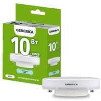 Лампа СДЛ 10Вт T80 таблетка 6500К холод. бел. GX53 1000Лм 230В IEK Generica LL-T80-10-230-65-GX53-G