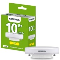 Лампа СДЛ T80 10Вт таблетка 3000К GX53 230В IEK Generica LL-T80-10-230-30-GX53-G