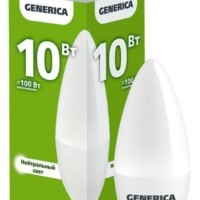 Лампа СДЛ C35 10Вт свеча 4000К E14 230В IEK Generica LL-C35-10-230-40-E14-G