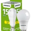Лампа СДЛ A60 15Вт грушевидная 3000К E27 230В IEK Generica LL-A60-15-230-30-E27-G