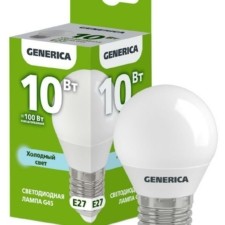 Лампа СДЛ G45 10Вт шар 6500К E27 230В IEK Generica LL-G45-10-230-65-E27-G