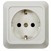 Розетка 1-м BOLLETO с/з ОП 7028 бел. In Home 4680005959792