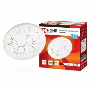 Светильник светодиодный DECO 12Вт 230В 4000К 780лм 190мм ОРИОН In Home 4690612021959