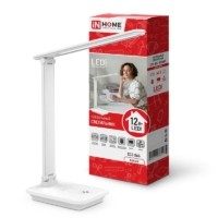 Светильник настольный светодиодный ССО 06Б 12Вт 3000-6500К 600лм сенсор-диммер с подставкой под телефон с адаптером бел. In Home 4690612036519
