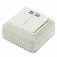Выключатель 2кл. ОП Bolleto 10А IP20 с инд. бел. In Home