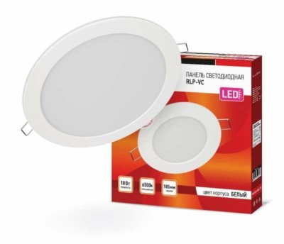 Светильник светодиодный RLP-VC 18Вт 230В 6500К 1440лм 185мм бел. (Аналог Downlight) IP40 In Home 4690612024547