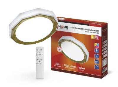 Светильник светодиодный COMFORT SIESTA 75Вт 230В 3000-6500К 6000лм 500х100мм с пультом ДУ In Home 4690612035161