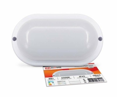 Светильник светодиодный СПП-ОВАЛ 8Вт 230В 6500К 640Лм IP65 герметичный In Home 4690612031378