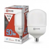 Лампа СДЛ 50Вт 230В 6500К E27 4750Лм с адаптером E40 In Home 4690612031125