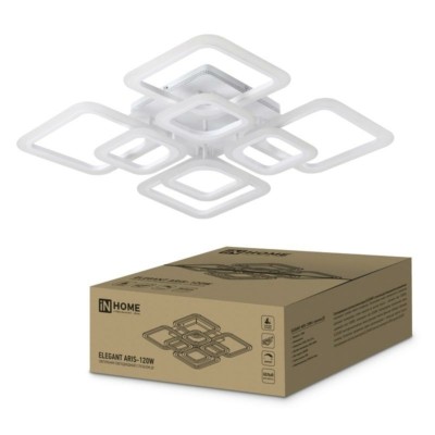 Светильник светодиодный ELEGANT ARIS-120W 120Вт 230В 3000-4000-6500К 8400лм 590х590х130мм с пультом ДУ In Home 4690612035420