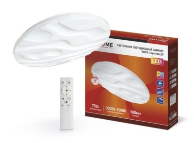 Светильник светодиодный COMFORT WAVE 75Вт 230В 3000-6500К 6000лм 500х85мм с пультом ДУ In Home 4690612034836