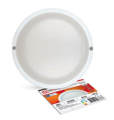 Светильник светодиодный герметичный СПП-А-КРУГ 8Вт 230В 6500К 640лм с оптико-акустическим датч. IP65 In Home 4690612033877