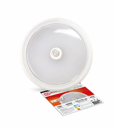 Светильник светодиодный СПБ-2Д-КРУГ 10Вт 230В 4000К 800лм 155мм с датчиком бел. In Home 4690612020686