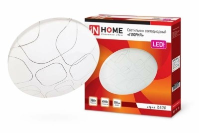 Светильник светодиодный DECO ГЛОРИЯ 36Вт 230В 6500К 2340лм 350мм In Home 4690612025117