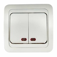 Выключатель 2кл. СП Classico 10А IP20 с инд. бел. In Home
