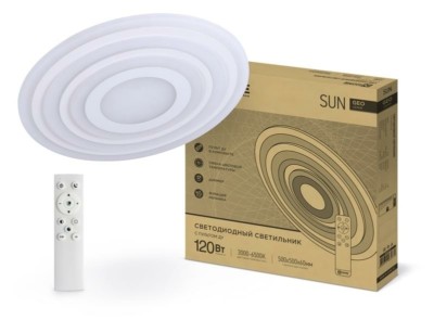 Светильник светодиодный GEO SUN 120Вт 230В 3000-6500К 8400лм 500х50мм с пультом ДУ In Home 4690612035772
