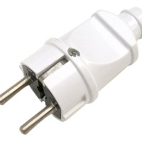 Вилка прямая с заземл. 16А бел. In Home